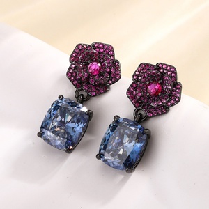 Ensemble de bijoux vintage en cuivre plaqué or noir écologique, fleur de rose, 10*12mm, boucles d'oreilles et collier camélia pour femme, cadeau - Product Image 5