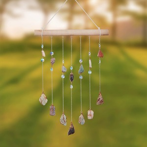 Adorno Colgante de Madera para Habitación, Campana de Viento con Piedras Naturales, Atrapasueños - Product Image 2