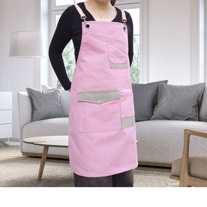 Tablier <span class=keywords><strong>de</strong></span> manucure rose, tenue <span class=keywords><strong>de</strong></span> travail tendance, design élégant pour salons <span class=keywords><strong>de</strong></span> beauté, boulangeries et salons <span class=keywords><strong>de</strong></span> <span class=keywords><strong>thé</strong></span>, logo personnalisable. - Product Image 3