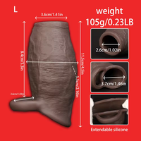 Manchon pénien creux en silicone liquide pour hommes, 100% étanche, préservatif souple avec anneau de blocage, extenseur de pénis, jouets sexuels pour l'agrandissement