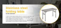Table pliante portable en acier inoxydable, station de travail multifonctionnelle pour le camping en plein air et les barbecues de marché nocturne