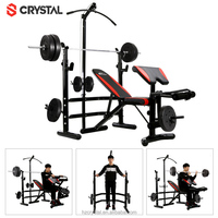 Banc de musculation pliable réglable SJ-780, support pour haltères, barre latérale, lit de fitness multifonction pliable