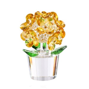 Nuevos Adornos Artísticos de Hortensias de Cristal, Suministro Directo de Fábrica de Flores Simuladas, Artesanías de Cristal para Decoración del Hogar - Product Image 1