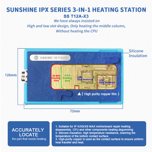 แท่นทำความร้อนเมนบอร์ด Sunshine SS-T12A สำหรับ <span class=keywords><strong>iPhone</strong></span> N11-N12-N13-N14-N15-FACE ID-CPU-กล้อง เครื่องทำความร้อน PCB แบบแม่พิมพ์ - Product Image 6