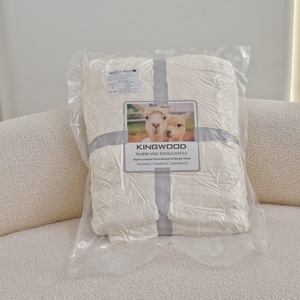 Ivory Check Sherpa Throw <b>Blanket</b> 200x230cm 3D Grid Texture Soft <b>Plush</b> Sofa Bed Throw, 3 Sizes Available Poland Stock - Product Image 6