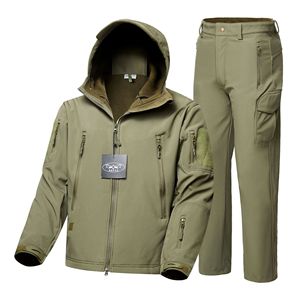 DF 004 Men Jacket And <b>Pants</b> Set 320g Polyester <b>Thermal</b> Fleece Windproof Rainproof Outdoor Wear - Product Image 1