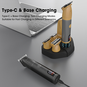 YJ-101 1-12 मिमी 6 एक इलेक्ट्रिक दाढ़ी ट्रिमर चार्जिंग बेस वाटरप्रूफ आईपी 6 स्टेनलेस स्टील ब्लेड पुरुषों के लिए एल्यूमीनियम मिश्र धातु आवास - Product Image 4