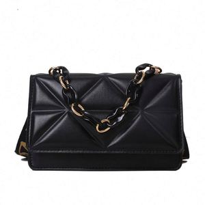Nouveau sac bandoulière rétro à large sangle, sac à l'épaule, sac carré tendance avec chaîne épaisse pour femme - Product Image 6