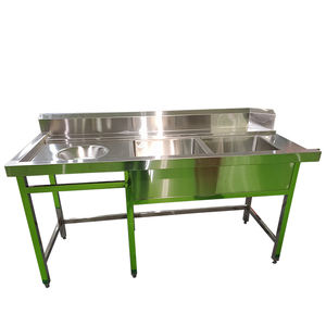 طاولة عمل من الفولاذ المقاوم للصدأ 304 للمطبخ مع مساحة تخزين وخزانة لتجهيز الأسماك بالجملة - Product Image 5