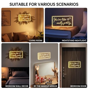 Insegna al Neon 'You're Really Pretty' Dimmerabile con Alimentazione USB, Luce da Comodino con Gancio Adesivo, Decorazione Murale al Neon per Camera da Letto di Ragazze Adolescenti - Product Image 5