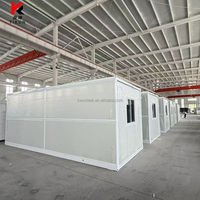 Conteneur pliable préfabriqué en gros, maison de 20 pieds et 40 pieds, design moderne, en acier, étanche, pour hall d'exposition