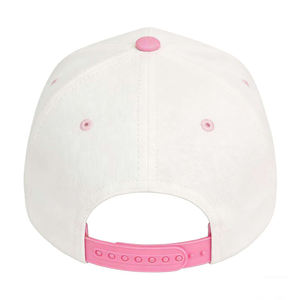 卸売 カスタム 3D 刺繍 ピンク ホワイト ツートーン 無地 スナップバック キャップ ヒップホップ 100% コットン レディース 5パネル キャップ - Product Image 6