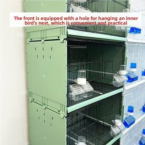 Lồng chim kim loại xếp chồng được để nhân giống - Lồng chim vẹt lớn, chắc chắn với khay có thể tháo rời, dành cho chim chiền chiện, chim tình yêu - Product Image 6