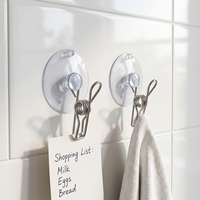 Clip de rangement multifonctionnel moderne en acier inoxydable, transparent, à ventouse haute résistance, sans perçage, coupe-vent