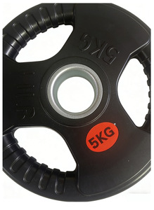 XFY Plaques de poids pleines en caoutchouc noires à 3 trous pour haltères 5lb 10lb 15lb 55lb, pour musculation, exercices des bras, durables, <span class=keywords><strong>bureau</strong></span>/salle de sport - Product Image 5