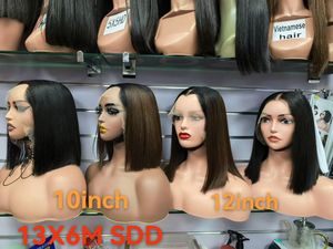Promoción $60 $76 Pelucas Bob SDD con frontal de encaje 13x6 M, cabello virgen vietnamita 12A de calidad superior, 100% cabello humano, 10" 12" - Product Image 5