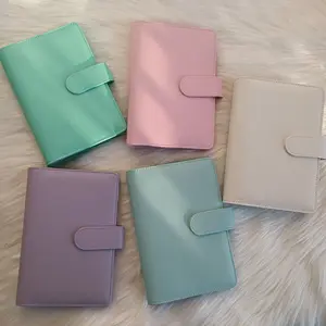 Diskon besar stok pabrik A5 A6 Set hadiah buku harian Binder cincin mewah warna cerah buku harian a6 Binder anggaran kulit