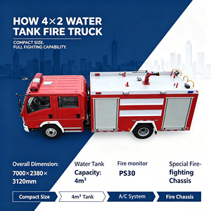 Camión de <span class=keywords><strong>Bomberos</strong></span> HOWO 4CBM RHD con Motor Diésel Cummins ISF3.8 de 141HP, Tracción 4x2, Bomba CB10/30, Monitor de Agua PS30, Carrocería de 7000mm, Aire Acondicionado y Servofreno - Product Image 2
