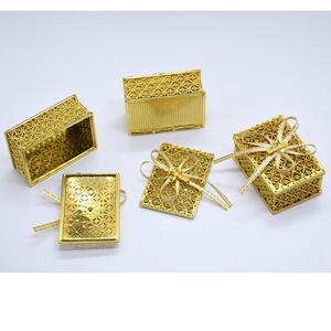 Scatola Regalo per Rosario Nuziale in Plastica Elettroplaccata Quadrata Stampata all'Ingrosso con Coperchio e Design a Fiocco Rettangolare per Conservare Gioielli, Anelli e Orecchini - Product Image 6