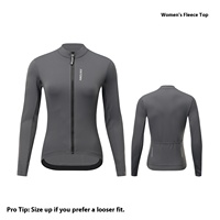 Veste de cyclisme pour femme, entièrement zippée, doublée en polaire, légère, respirante, coupe-vent, tissu intelligent, antibactérien, écologique, 100% polyester