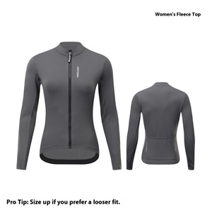 Women's Full Zip Fleece Lined Cycling Jersey Solid Color Thermal Warm Long Sleeve Top for Cold Weather <b>Road</b> MTB Outdoor Cycling - Product Image 2