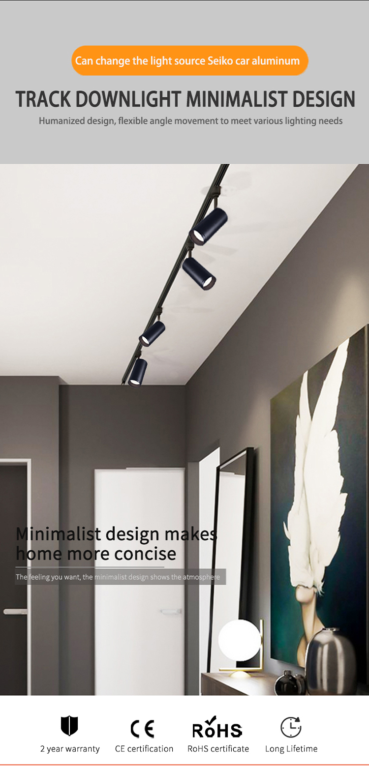 Adjustable Surface Mounted Spotlights White Modern Track Lighting IP20