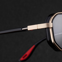 Lunettes de soleil photochromiques anti-lumière bleue UV400 Partagas Fashion avec logo personnalisé, monture carrée à double pont et branches à ressort pour hommes