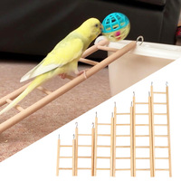 Escalera de madera para jaula de pájaros, juguete de escalera para loros, escalera colgante para mascotas, hámster