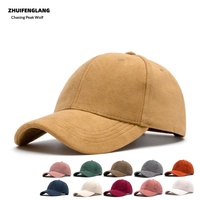 Gorra de béisbol de gamuza, 100% algodón, diseño clásico de pico de pato, unisex, para invierno, que estiliza el rostro, moderna, de 6 paneles