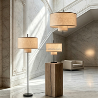 Lampe sur pied en tissu lin moderne, lampe suspendue, lampe de table, décoration de luxe, applique murale, éclairage pour projets hôteliers cinq étoiles