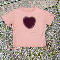 Nouveauté 2026 – T-shirt graphique col rond slim pour femme – Crop top le plus vendu en gros