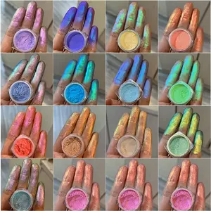 สีแดง/ชมพู/ทองแดง/สีเขียวCandy Ultra Multi Chromeสายรุ้งกิ้งก่าออโรร่าPigmentsไม่จมAurora Iridicentเม็ดสีผง