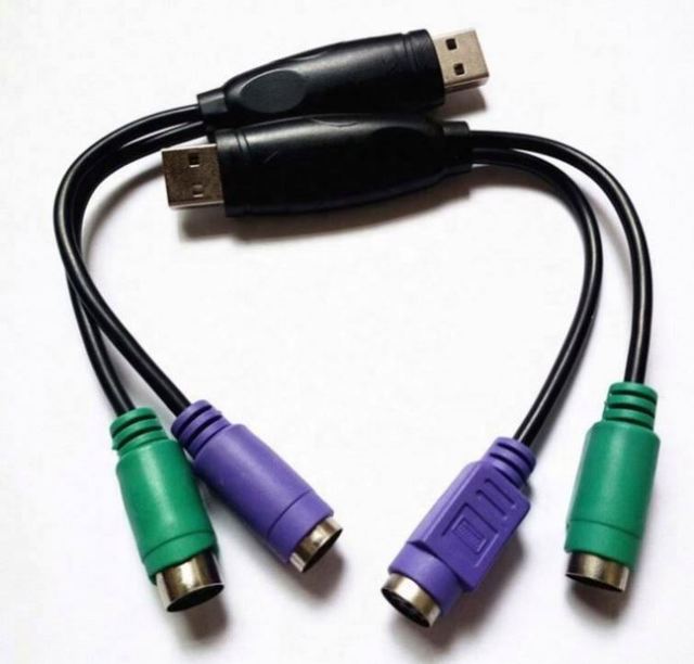Stock USB to Dual Ps2 Mouse Keyboard Converter Cable