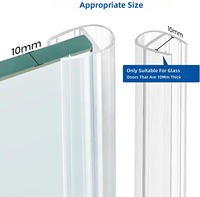 Bande d'étanchéité de douche en forme de D pour portes en verre sans cadre, joint vertical anti-éclaboussures, étanche et facile à installer