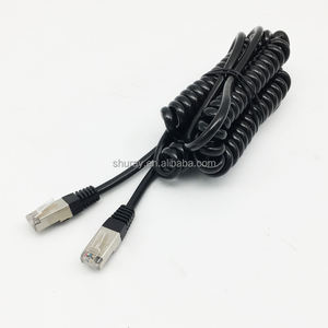 Cable en espiral Ethernet RJ45 macho a macho Cable de conexión Cable LAN de red Arnés de cable rizado para dispositivo de mano automotriz - Product Image 4