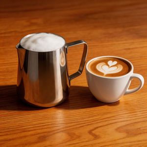 Jarra de acero inoxidable 304 para arte latte con graduaciones, taza para espumar leche, utensilio de café para uso de barista - Product Image 4