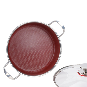 Marmite de grande capacité de haute qualité, durable, antiadhésive, personnalisable, 24/26/28/30/32 cm, avec couvercle en verre, pour hôtels et restaurants - Product Image 4