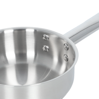 Casserole à lait à induction en acier inoxydable à fond composite triple couche, corps bas, avec une seule poignée, pour la cuisine domestique et professionnelle