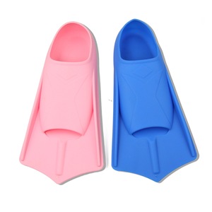 Palmes de natation Veneno Azul en silicone courtes pour adultes et enfants, équipement d'entraînement flexible jaune, bleu, rose - Product Image 2