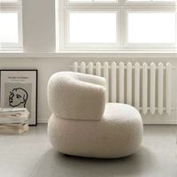 Nordique blanc unique Teddy inclinable bras luxe Boucle cuir chaise longue en cuir inversé paresseux loisirs Club pour chambre salon