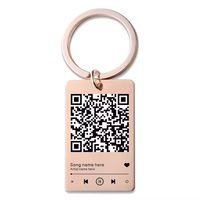 Precio de fábrica personalizado código QR llavero canción favorita QR Scan llavero Spotify música llavero perro etiqueta gato canción información