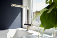 Robinet de cuisine contemporain SUS 304 le plus vendu, robinet de cuisine 4 voies sans plomb avec eau gazeuse pétillante