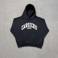 Vente en gros de sweats à capuche de luxe surdimensionnés pour hommes en coton lourd Carsicko de haute qualité pour l'hiver, avec impression personnalisée sur le devant