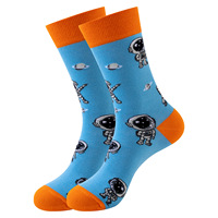 Chaussettes en coton de créateur de mode pour hommes en gros en vrac chaussettes folles d'astronaute de l'espace de haute qualité avec nouveauté tendance de la mode