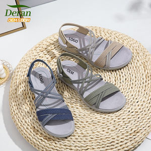 Deran 2025 OEM moda Color puro goma diapositivas sandalias verano al aire libre playa bombas mujeres zapatos planos antideslizante transpirable - Product Image 1