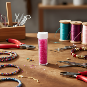 ILAN Abalorio Perline rosa da 5 mm per la creazione di gioielli, 12 pezzi per tubo - Product Image 3