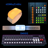 Nuevas Ideas 2026 Pulsera Luminosa DMX con 15 Colores LED, 10 Zonas, Correa de Velcro, Generador de Atmósfera, Control Remoto de 433MHz, Portátil