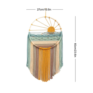Arte Murale Tramonto e Alba, <span class=keywords><strong>Acchiappasogni</strong></span> Macramè da Parete, Decorazione Colorata per Camera da Letto e Soggiorno - Product Image 6