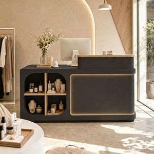 Bureau d'accueil moderne pour salon de beauté, en bois, couleur personnalisée, mobilier commercial écologique - Product Image 4