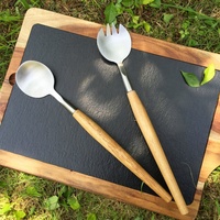 Ensemble d'outils de service en acier inoxydable avec cuillère et fourchette, ustensile de cuisine pour restaurant, gadget de cuisine